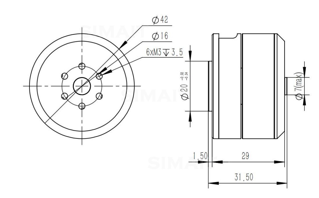 Direct Drive Servo Motor Robotics - FOR DAMIAO DM-H3510 BLDC Hub Motor